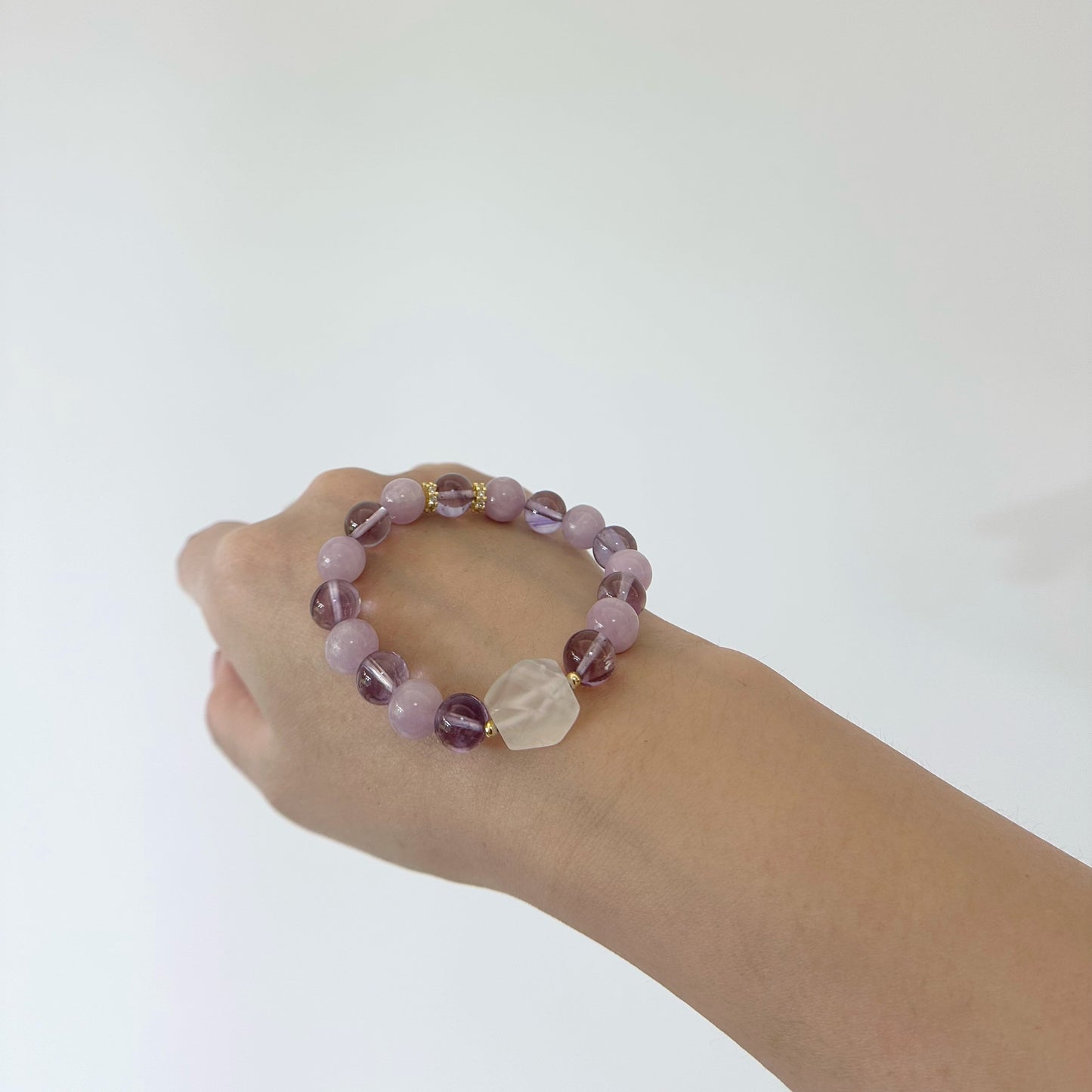 [Whispering Angel] Kunzite & Amethyst Citrine with Irregular Shaped Blue Moonstone