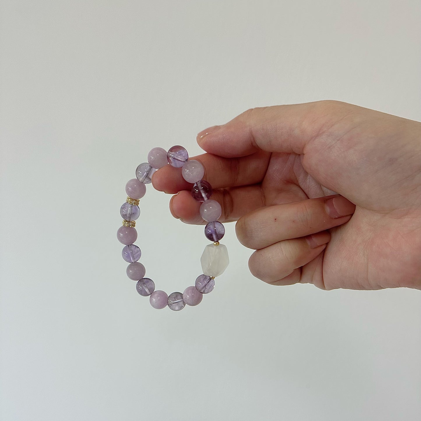 [Whispering Angel] Kunzite & Amethyst Citrine with Irregular Shaped Blue Moonstone