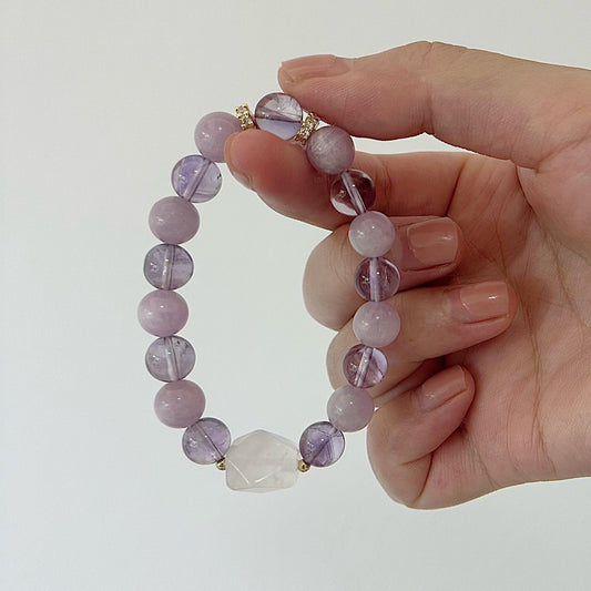 [Whispering Angel] Kunzite & Amethyst Citrine with Irregular Shaped Blue Moonstone