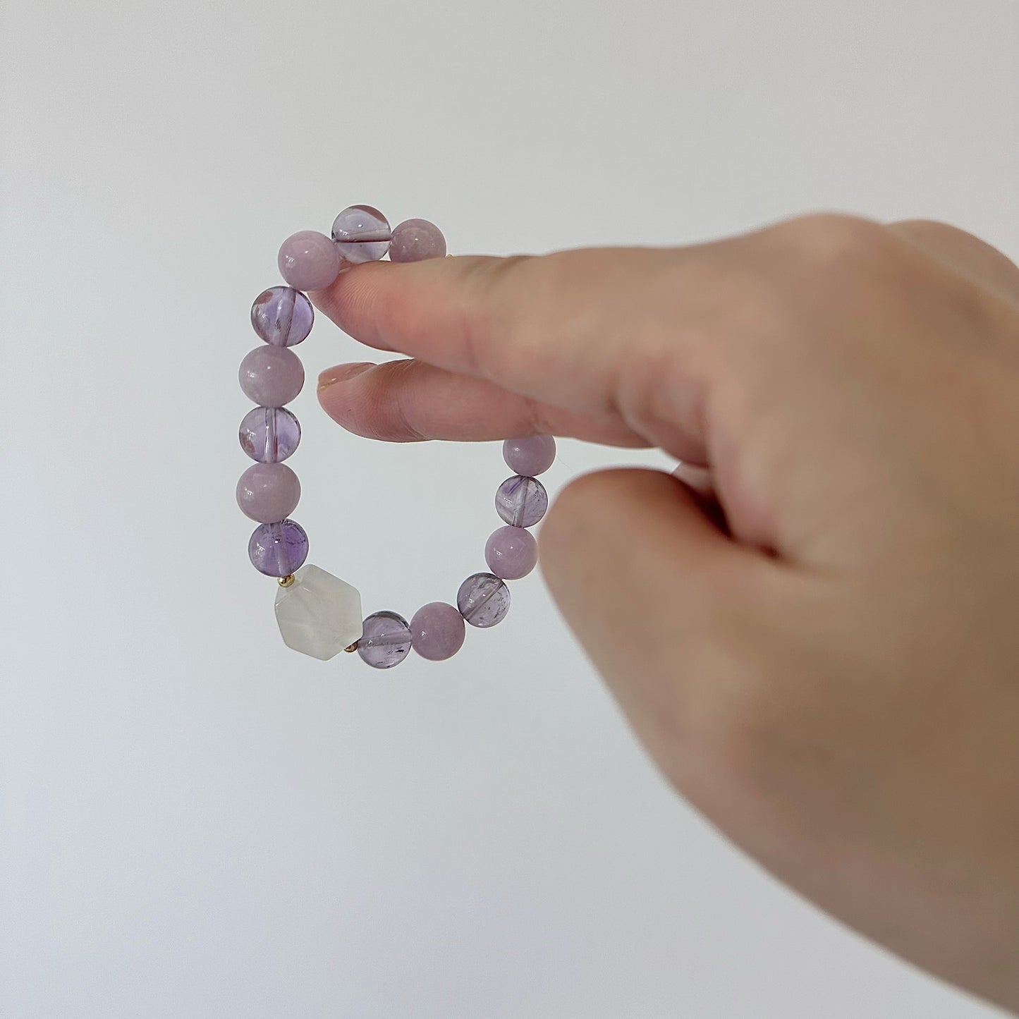 [Whispering Angel] Kunzite & Amethyst Citrine with Irregular Shaped Blue Moonstone