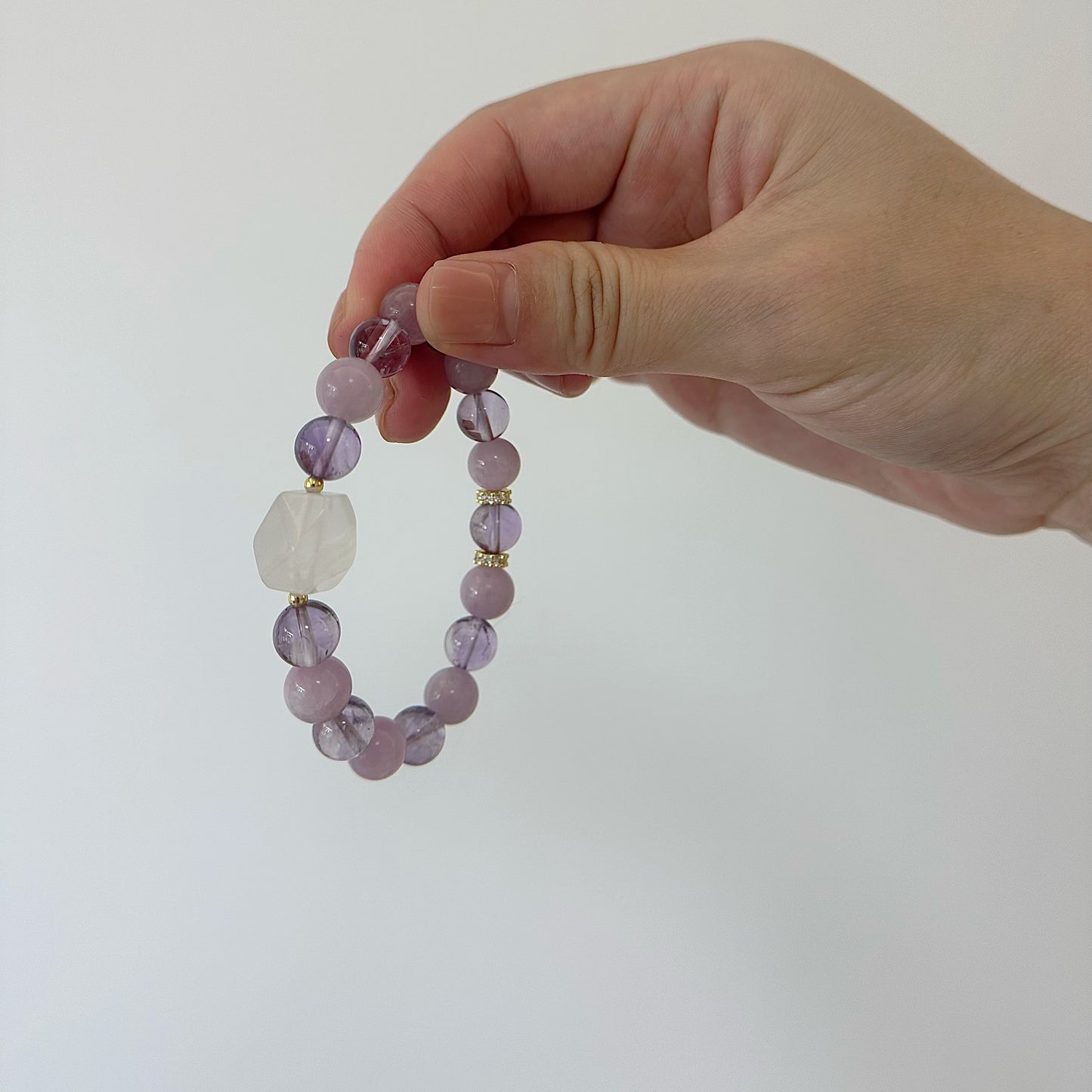[Whispering Angel] Kunzite & Amethyst Citrine with Irregular Shaped Blue Moonstone