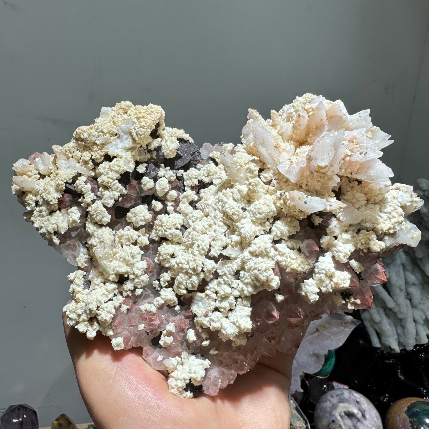 Mixed material calcite specimen