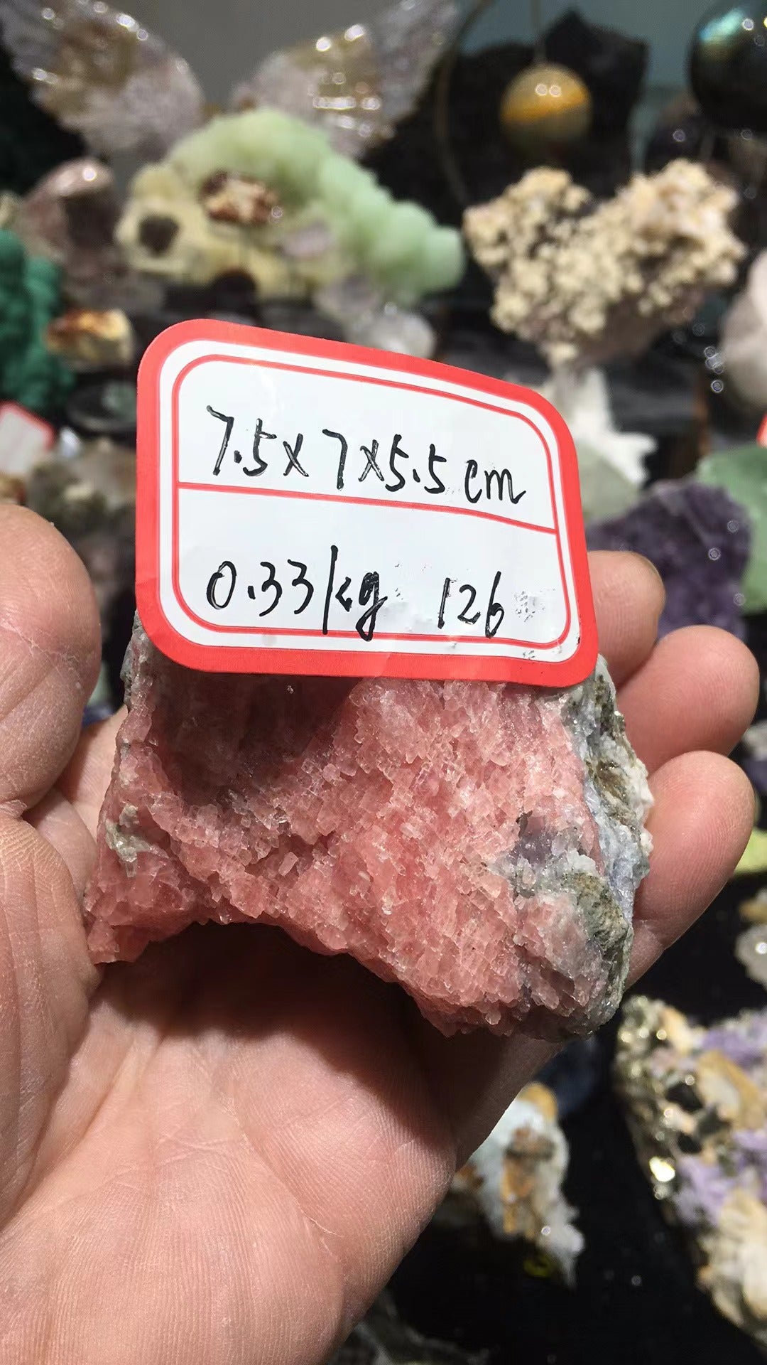 Rhodochrosite with pyrite